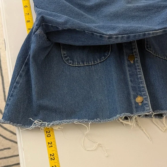 Made in USA Denim Jacket Corduroy Collar Cuffs Women’s Large Cropped Size L - Picture 16 of 16